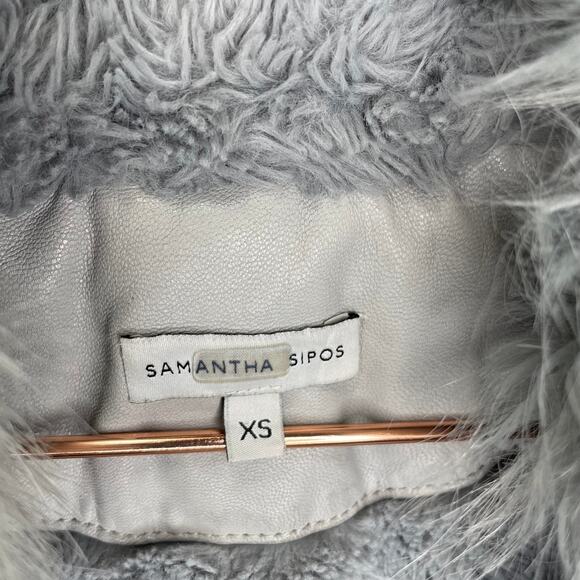 Samantha Sipos Seeing Stars Leather Faux Fur Lined Jacket Size Extra Small - Picture 11 of 13